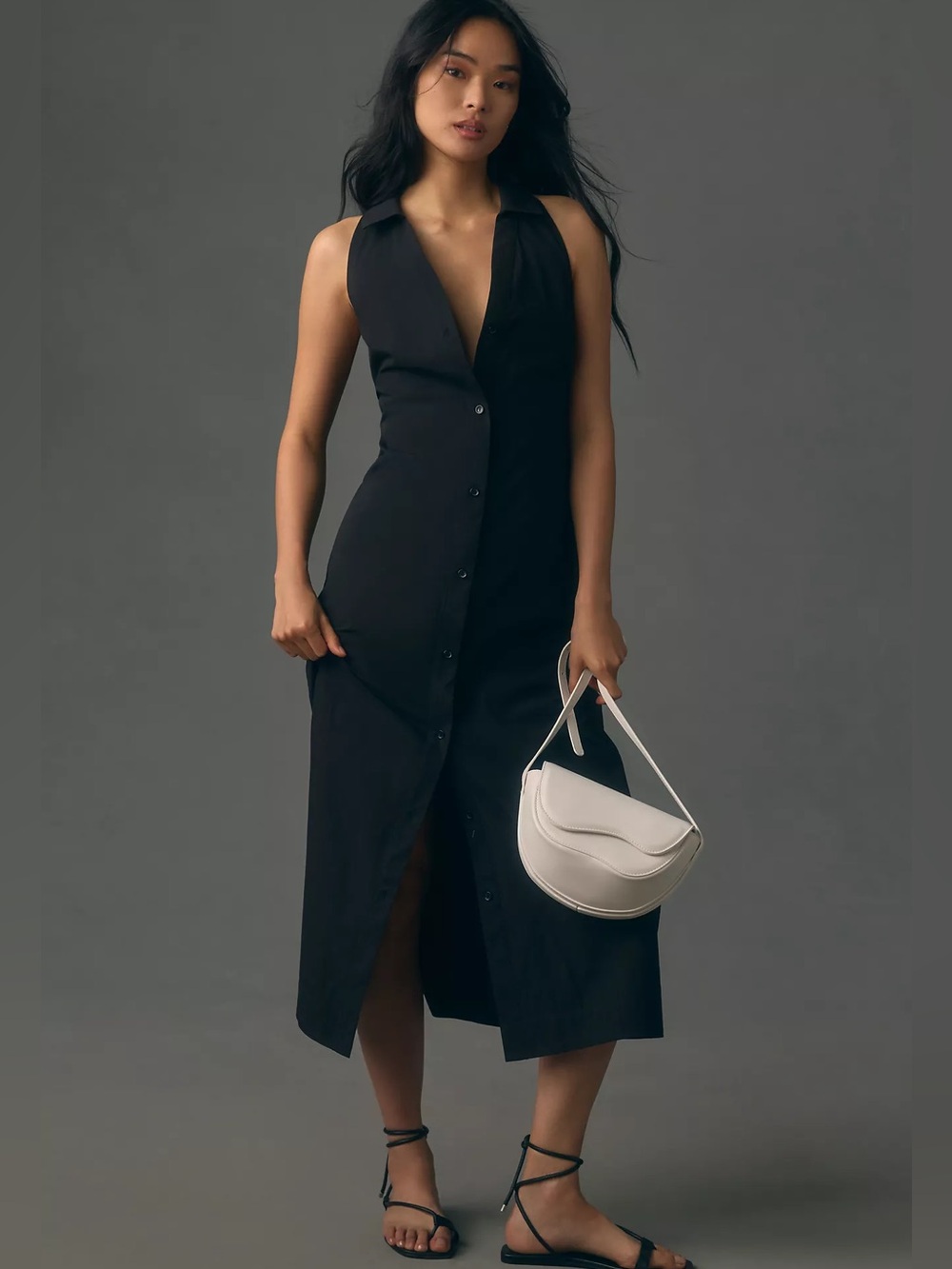 Maeve Halter Slim Midi Dress Size Medium